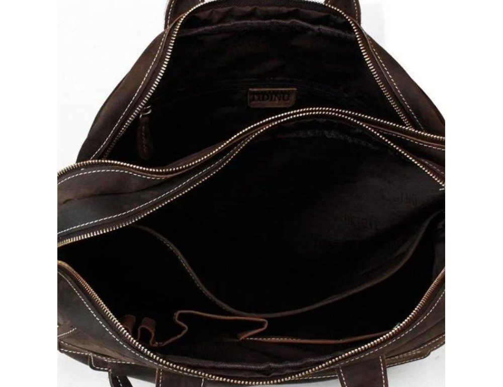 Містка чоловіча сумка-портфель вінтажна шкіра Tiding Bag t29523 - Фотографія № 3