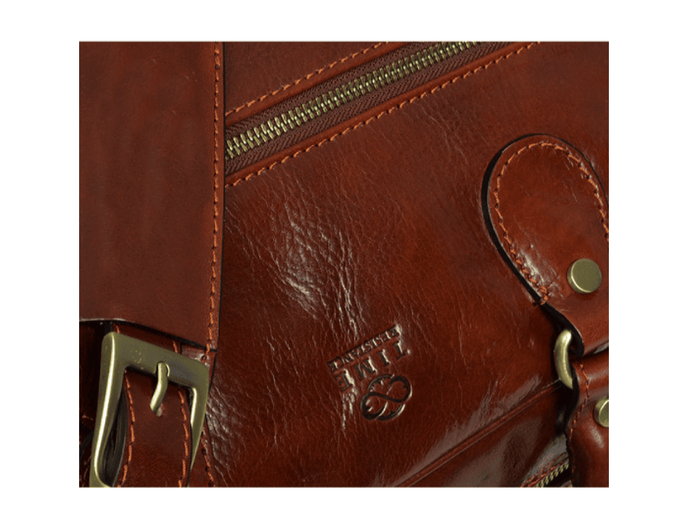 Кожаная сумка дорожная спортивная - Fear and Loathing in Las Vegas - коричневая TR 5193001 - Фото № 6