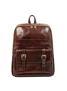 Большой кожаный рюкзак для мужчин - The Divine Comedy   - Коричневый цвет - Time Resistance 5209001