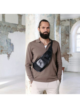 Сумка нагрудная, слинг, рюкзак на одно плечо - The Monk - черная Time Resistance 5232701