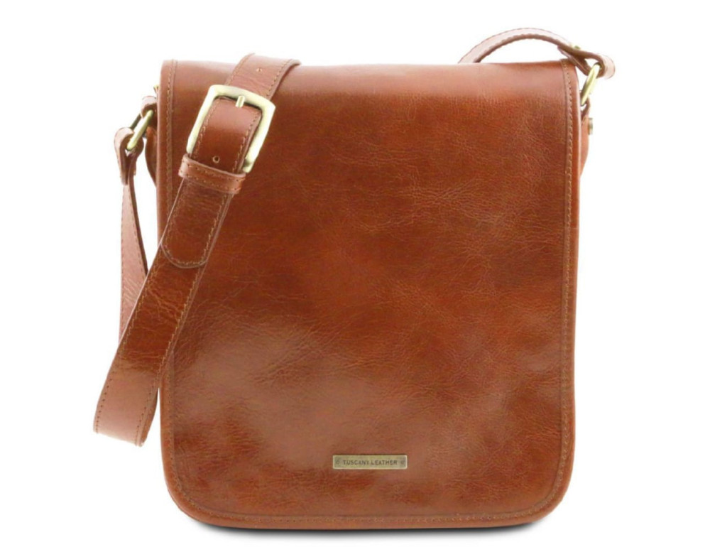 Чоловічий шкіряний великий месенджер Tuscany Leather Messenger TL141255 (Мед) - Фотографія № 1
