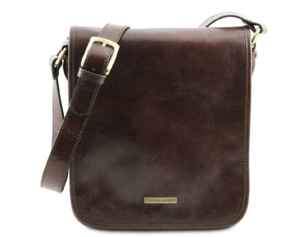 Чоловічий шкіряний месенджер із клапаном Tuscany Leather Messenger TL141255 (Темно-коричневий) - Фотографія № 1 Чоловічий шкіряний месенджер із клапаном Tuscany Leather Messenger TL141255 (Темно-коричневий) - Фотографія № 1