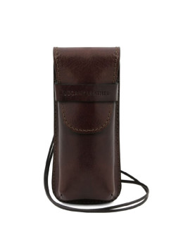 Эксклюзивный кожаный футляр для Очков Tuscany TL141282 Dark Brown (Темно-коричневый)