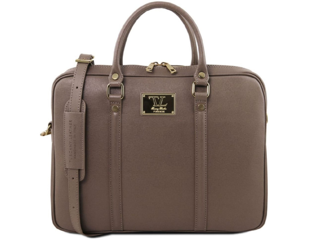 Ексклюзивний жіночий шкіряний портфель Tuscany TL141626 Prato (Темний сіро-коричневий) - Фотографія № 1