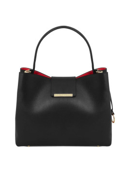 Женская сумка тоут из сафьяновой кожи Clio Tuscany TL141690 (Черный)