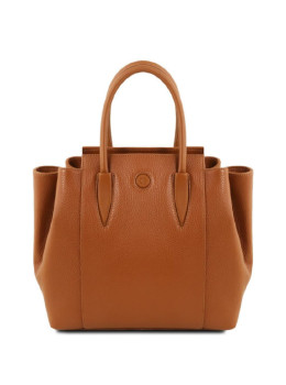 Женская сумка с итальянской кожи от Tuscany TL141727 Tulipan  (Коньяк)