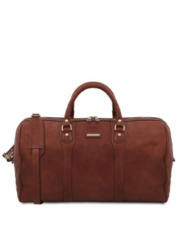 Дорожная кожаная сумка-даффл, спортивная сумка Tuscany TL141913 (Коричневый)