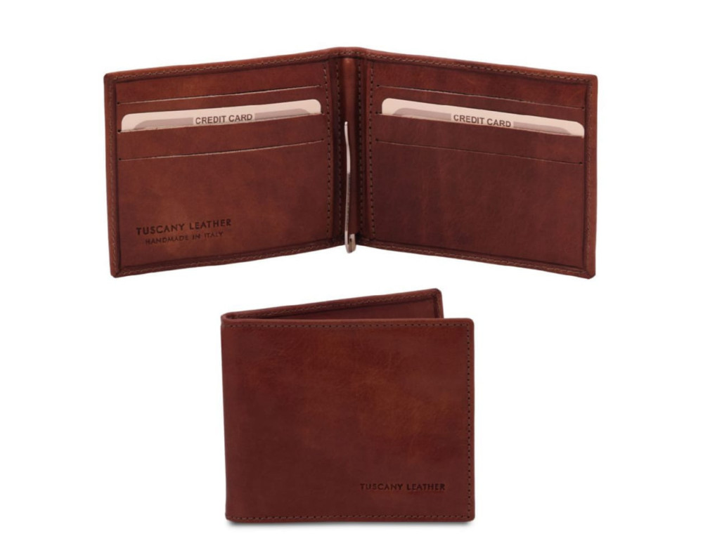 Чоловічий шкіряний затискач для грошей Tuscany Leather TL142055 Brown (коричневий) - Фотографія № 1