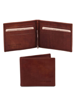 Чоловічий шкіряний затискач для грошей Tuscany Leather TL142055 Brown (коричневий)