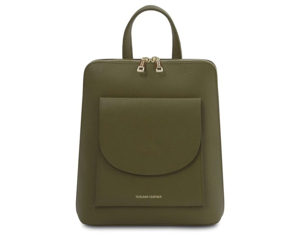 Жіночий шкіряний рюкзак Tuscany Leather TL142092 (зелений Forest Green) - Фотографія № 1