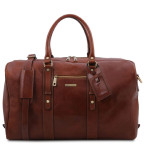 Кожаная дорожная сумка с фронтальным карманом Tuscany Leather TL Voyager TL142140 (коричневая) - Фото № 100