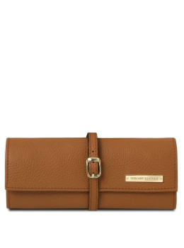 Футляр для хранения ювелирных изделий из мягкой кожи Tuscany TL142193 (Коньяк)