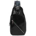 Шкіряна сумка слінг нагрудна кроссовер crossover bag Tuscany TL142195 (Чорний) - Фотографія № 100