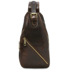 Шкіряна сумка слінг нагрудна кроссовер crossover bag Tuscany TL142195 (Темно-коричневий) - Фотографія № 100