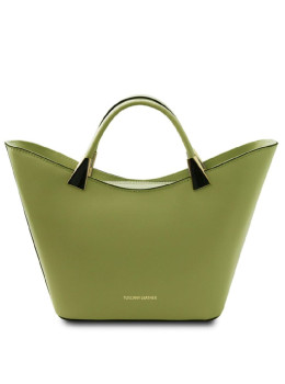 Женская итальянская кожаная сумка тоут Tuscany TL142287 Green (Зеленый)