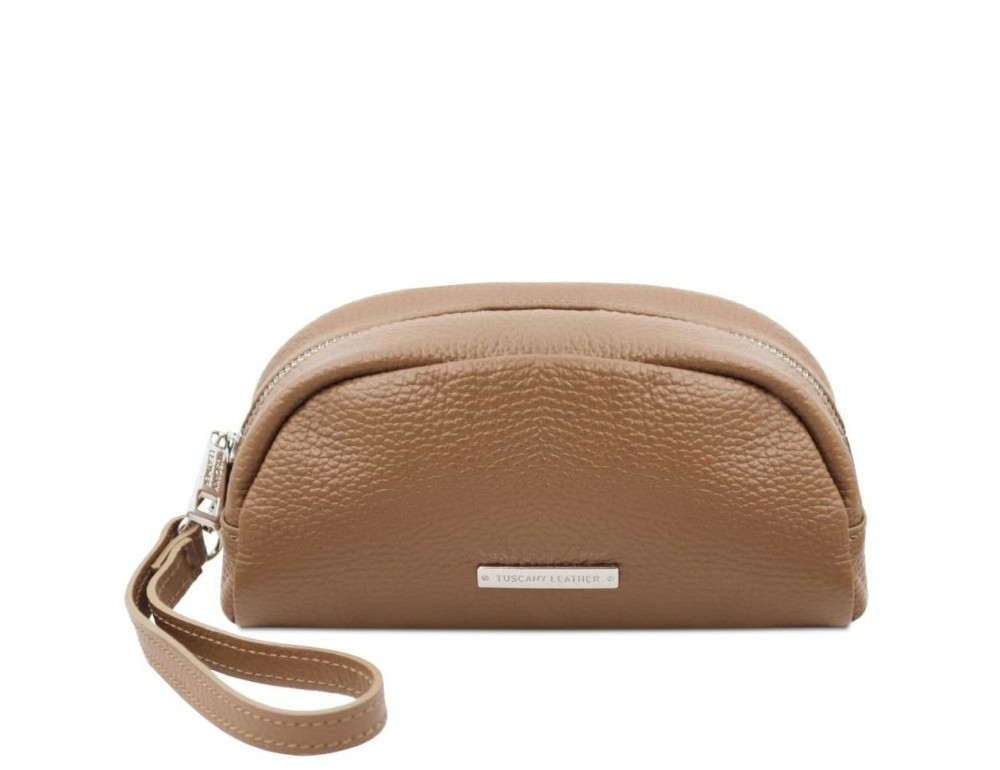 Косметичка, невеликий шкіряний несесер жіночий Tuscany TL142314 (Taupe) - Фотографія № 1