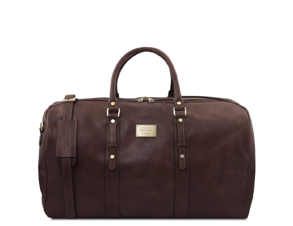 Дорожная кожаная сумка weekender Tuscany Leather Francoforte TL142338 (тёмно-коричневая) - Фото № 1 Дорожная кожаная сумка weekender Tuscany Leather Francoforte TL142338 (тёмно-коричневая) - Фото № 1
