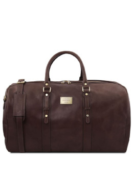 Дорожная кожаная сумка weekender Tuscany Leather Francoforte TL142338 (тёмно-коричневая)