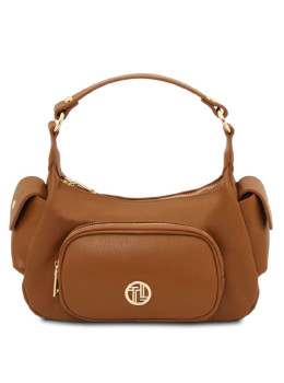 Кожаная сумка тоут (тоте) Tuscany Olivia TL142396 (Коньяк)