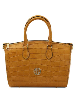Женская кожаная сумка Layla Croco от Tuscany TL142398 (Карамель)