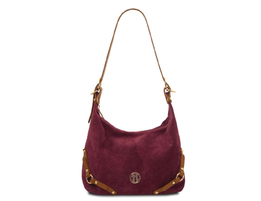 Жіноча замшева сумка на плече Tuscany Leather Sierra TL142419 Bordeaux (Бордо) - Фотографія № 1