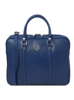 Эксклюзивный портфель для ноутбука из сафьяновой кожи Prato — Tuscany Leather TL142453 DARK BLUE