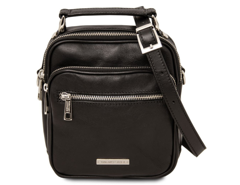 Сумка мужская кожаная через плечо Tuscany Leather Paul TL142457 Black - Фото № 1