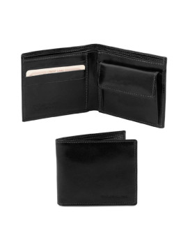 Ексклюзивний шкіряний гаманець чоловічий з монетником Tuscany Leather TL140761 (Чорний)