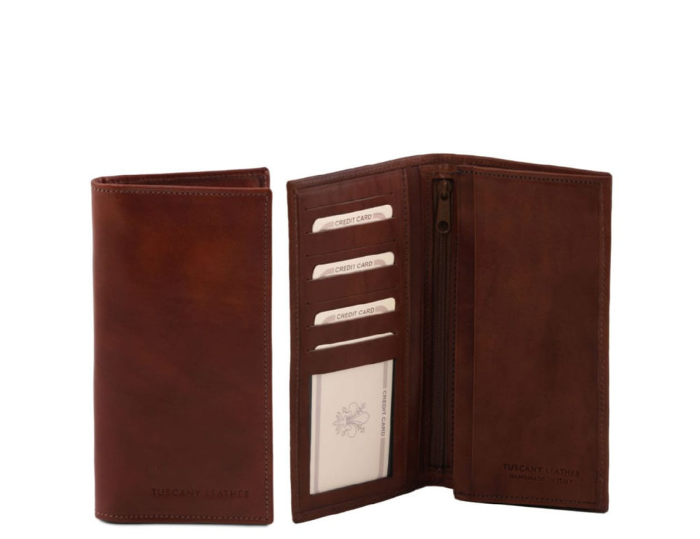 Чоловічий шкіряний гаманець подвійного додавання Tuscany Leather TL140777 (Коричневий) - Фотографія № 1