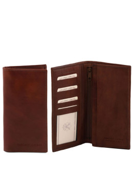 Чоловічий шкіряний гаманець подвійного додавання Tuscany Leather TL140777 (Коричневий)