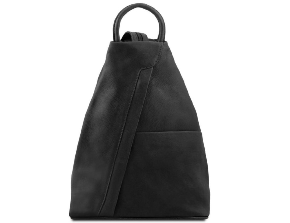 Шкіряний жіночий рюкзак-слінг Tuscany Leather Shanghai TL140963 (Чорний) - Фотографія № 1