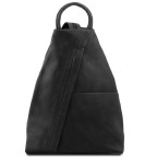Шкіряний жіночий рюкзак-слінг Tuscany Leather Shanghai TL140963 (Чорний) - Фотографія № 100
