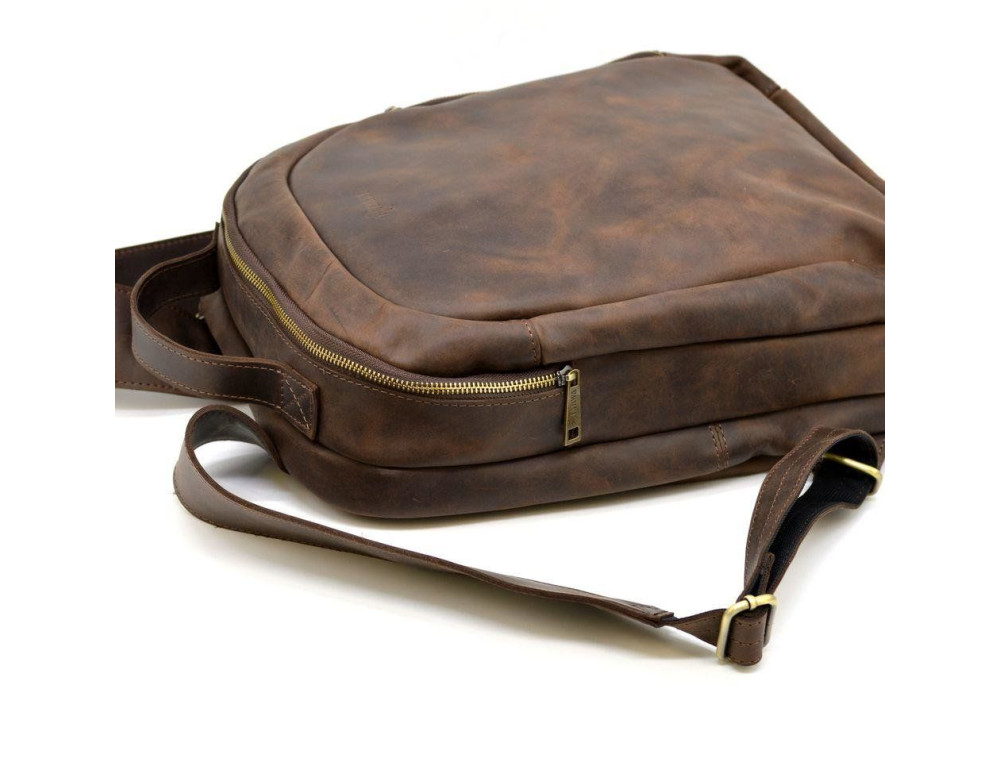 Коричневий міської рюкзак з кінської шкіри TARWA RC-3072-3md - Фотографія № 7