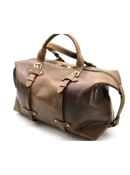 Коричневая кожаная дорожная сумка TARWA RC-5764-4lx