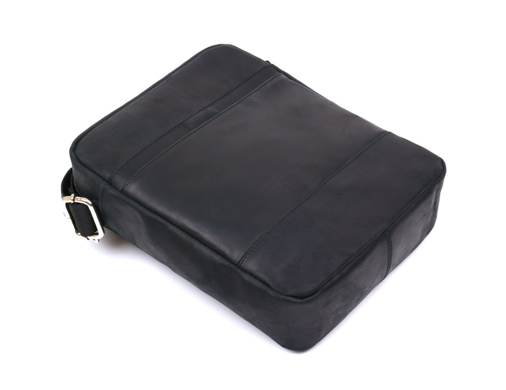 Чорна шкіряна сумка месенджер Shvigel leather 16331 - Фотографія № 4