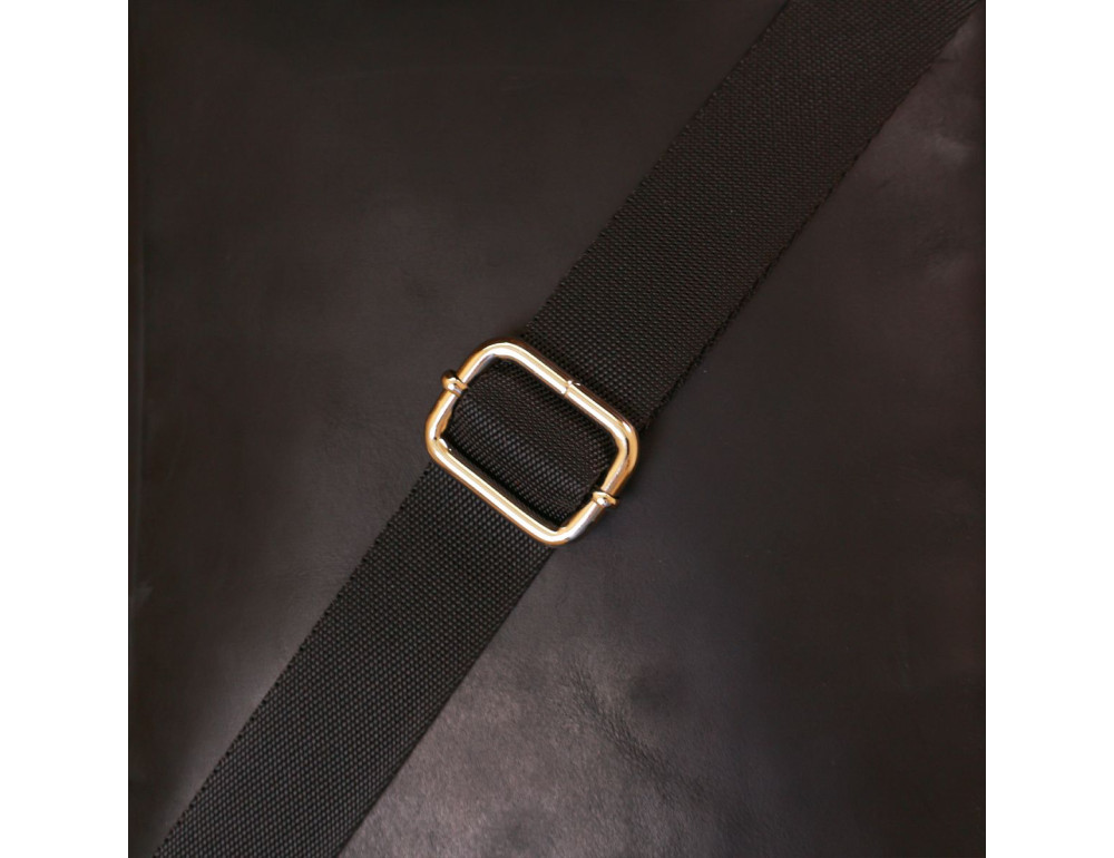 Чорна шкіряна сумка месенджер Shvigel leather 16331 - Фотографія № 10
