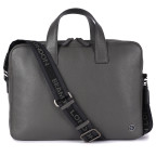 Стильная кожаная сумка для ноутбука 14" Brampton London Maven (Серая) — модель 64273 GREY - Фото № 100