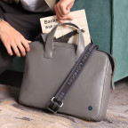 Стильная кожаная сумка для ноутбука 14" Brampton London Maven (Серая) — модель 64273 GREY - Фото № 113