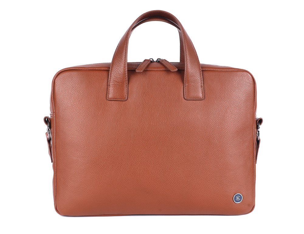 Стильна шкіряна сумка для ноутбука 14" Brampton London Maven Tan — модель 64273 TAN - Фотографія № 2