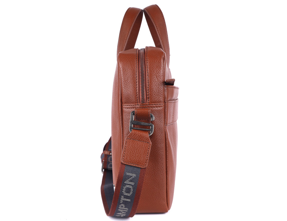 Стильна шкіряна сумка для ноутбука 14" Brampton London Maven Tan — модель 64273 TAN - Фотографія № 4
