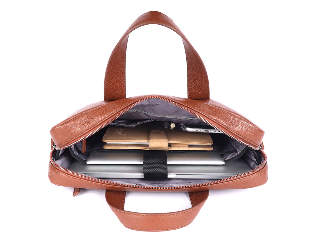 Стильна шкіряна сумка для ноутбука 14" Brampton London Maven Tan — модель 64273 TAN - Фотографія № 7