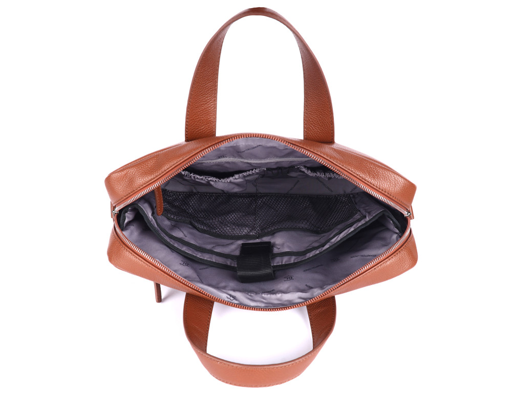 Стильна шкіряна сумка для ноутбука 14" Brampton London Maven Tan — модель 64273 TAN - Фотографія № 8