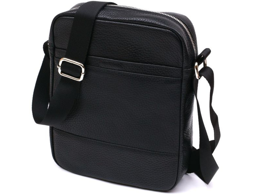 Чёрная кожаная сумка мессенджер Shvigel leather 16334 - Фото № 1 Чёрная кожаная сумка мессенджер Shvigel leather 16334 - Фото № 1