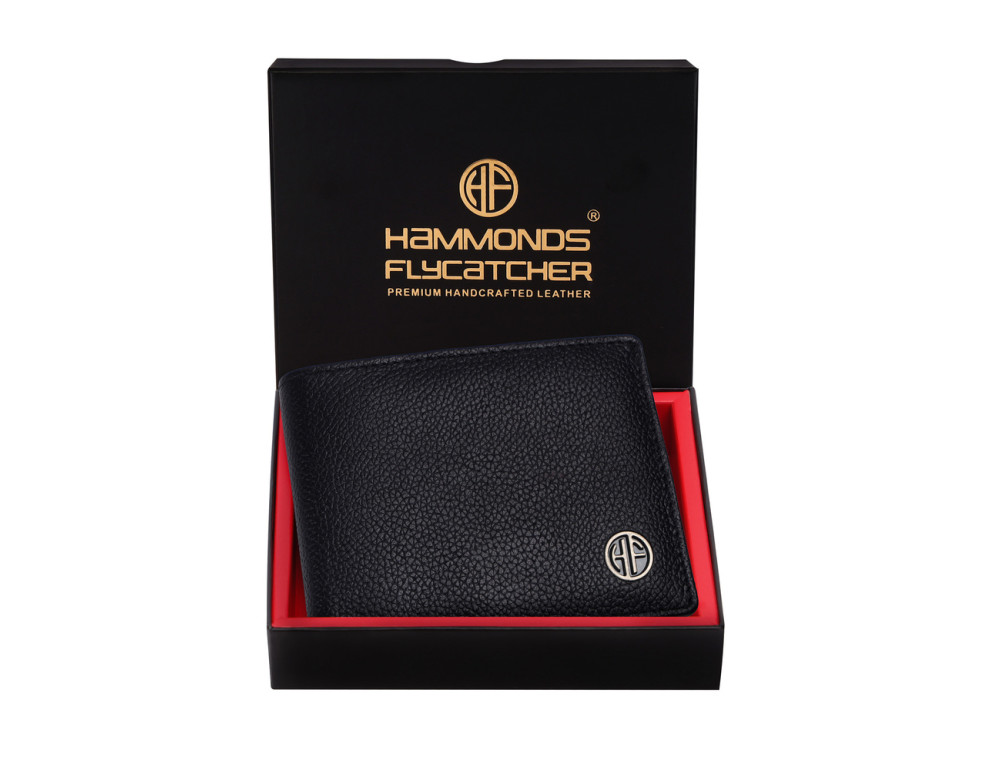 Чёрный мужской кожаный кошелёк Hammonds Flycatcher HF594BL - Фото № 5