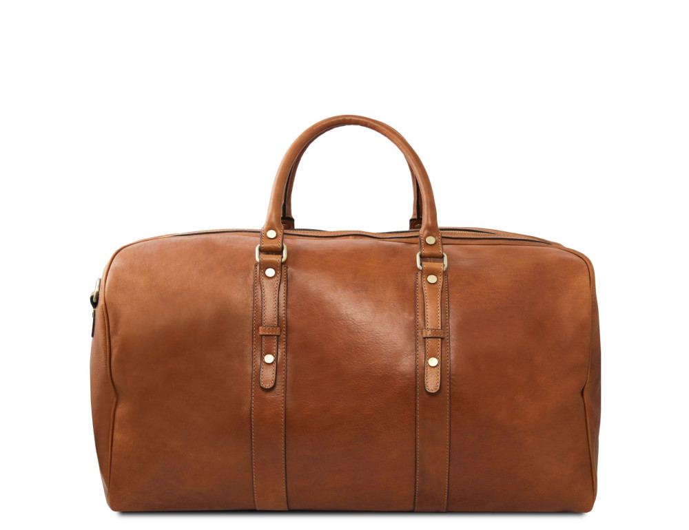 Дорожная кожаная сумка weekender Tuscany Leather Francoforte TL142338 (тёмно-коричневая) - Фото № 3