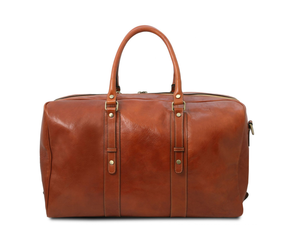 Кожаная дорожная сумка с фронтальным карманом Tuscany Leather TL Voyager TL142140 (коричневая) - Фото № 3