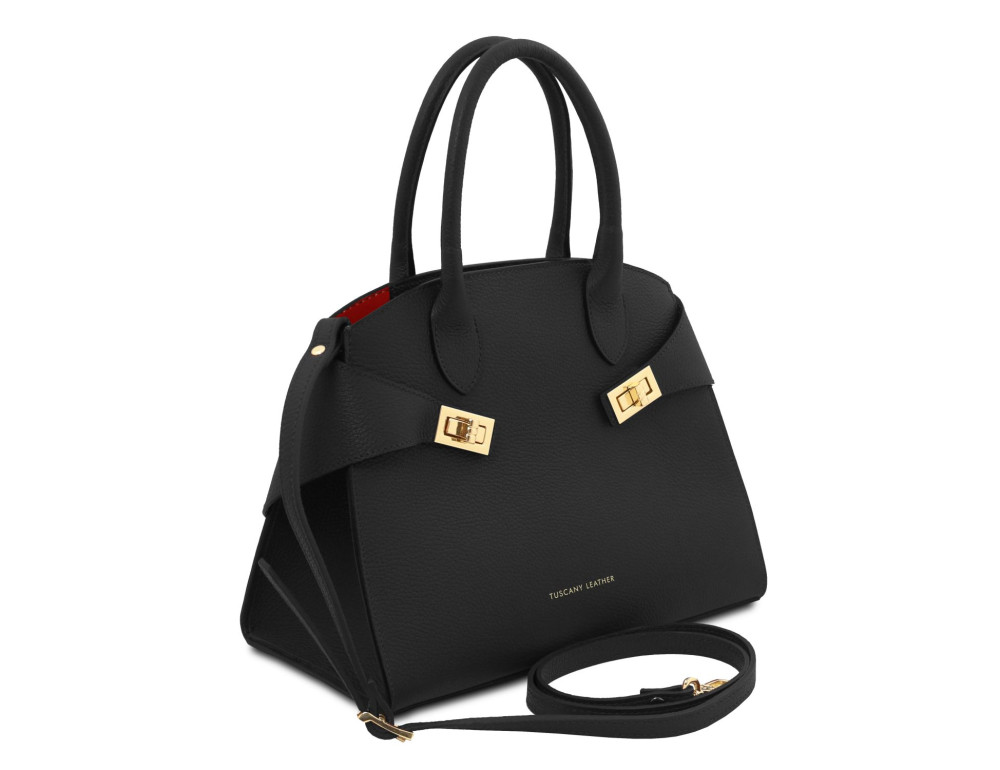 Шкіряна сумка Coccola Tuscany Leather TL142421 (чорна) - Фотографія № 2