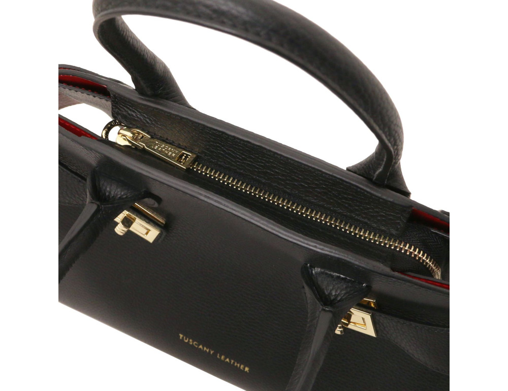 Шкіряна сумка Coccola Tuscany Leather TL142421 (чорна) - Фотографія № 5