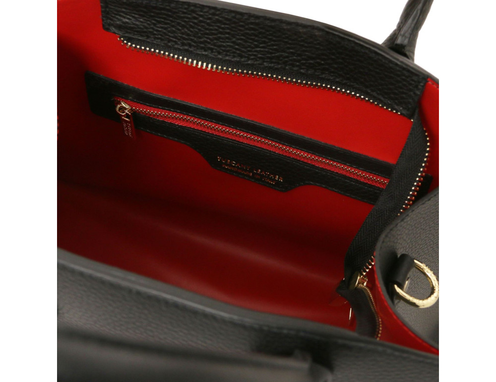 Шкіряна сумка Coccola Tuscany Leather TL142421 (чорна) - Фотографія № 6