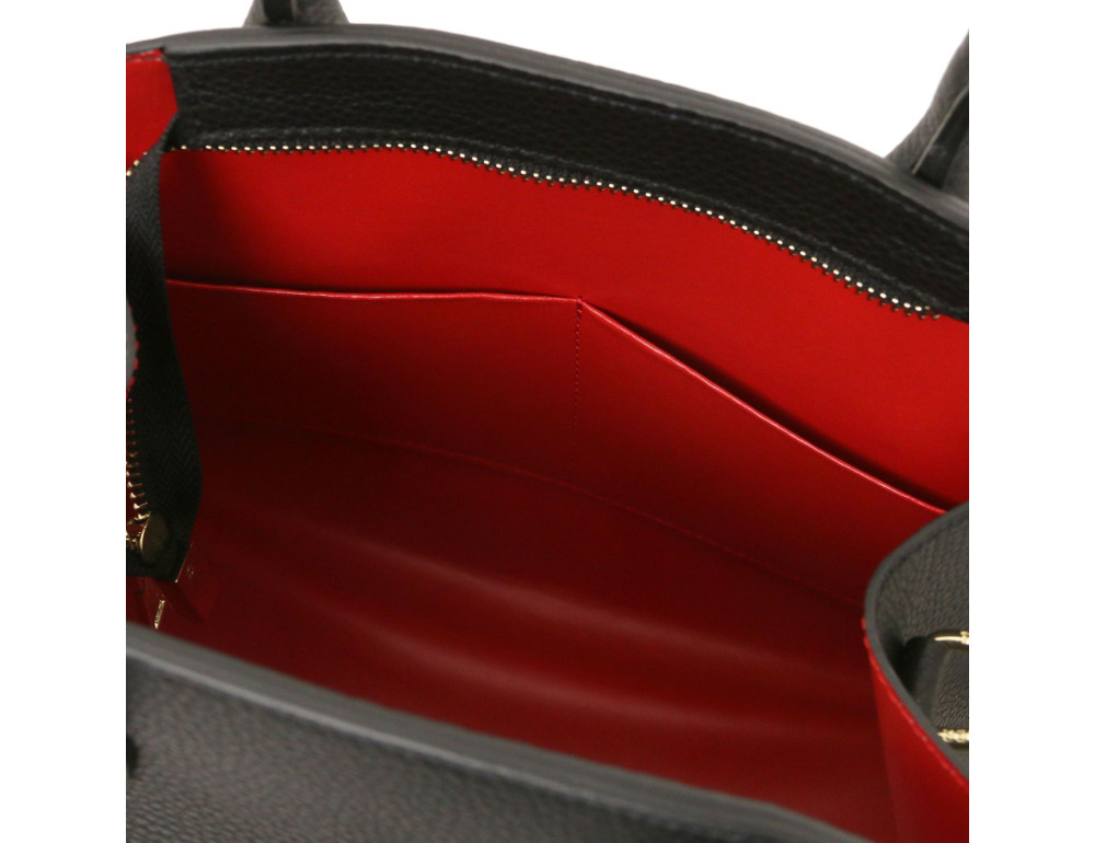 Шкіряна сумка Coccola Tuscany Leather TL142421 (чорна) - Фотографія № 7